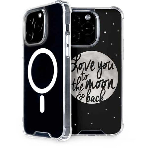To The Moon And Back BW iPhone 15 Pro MagSafe Case